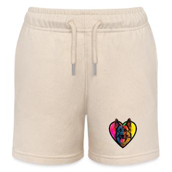 Schäferhund Hund Herz Hundeliebe - Kinder Organic Joggingshorts Mini Bolter von Stanley/Stella - Natur - Vorne