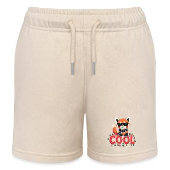 Cool Red Panda - Christmas Party T-Shirt - Kids Organic Sweat Shorts by Stanley/Stella - soft Ecru - Front