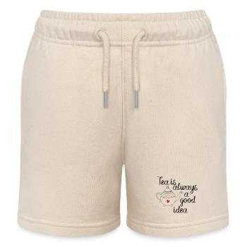le thé est toujours une bonne idée 2c - Short de jogging enfant bio Stanley/Stella - écru doux - Devant
