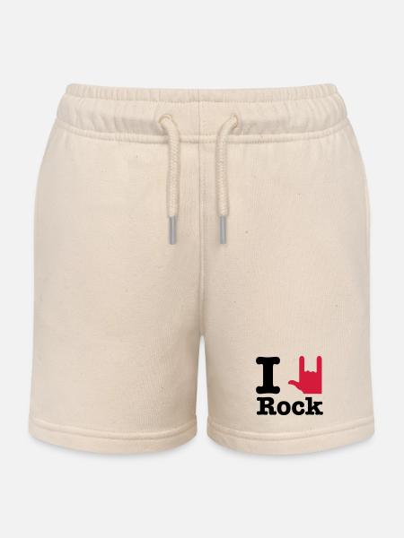 i love rock - I Love Rock - Short de jogging enfant bio Stanley/Stella - écru doux