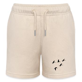 kraniche vogel reise - Kinder Organic Joggingshorts Mini Bolter von Stanley/Stella - Natur - Vorne