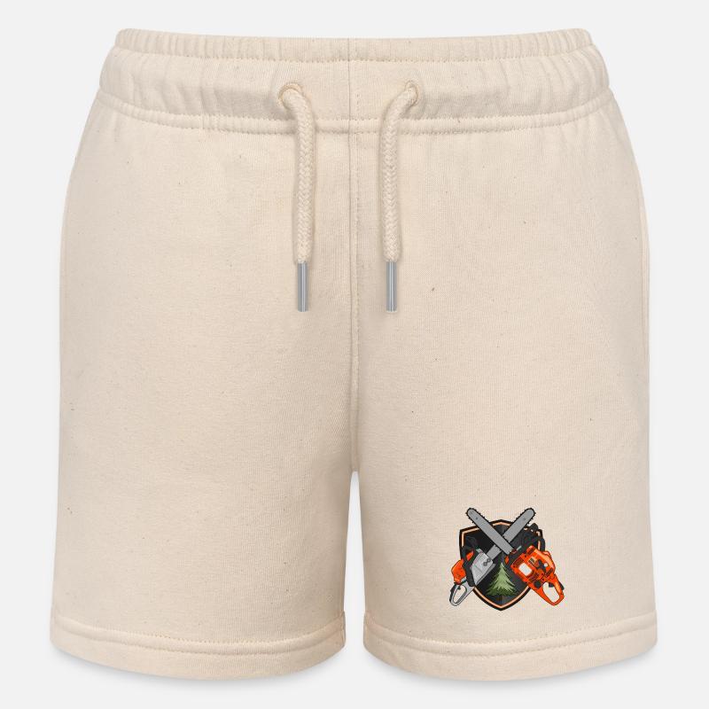 Tronçonneuses sur bouclier - Short de jogging enfant bio Stanley/Stella - écru doux