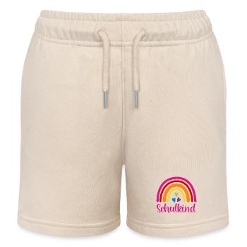 Schulkind Regenbogen Schulanfang Einschulung 2026 - Kinder Organic Joggingshorts Mini Bolter von Stanley/Stella - Natur - Vorne