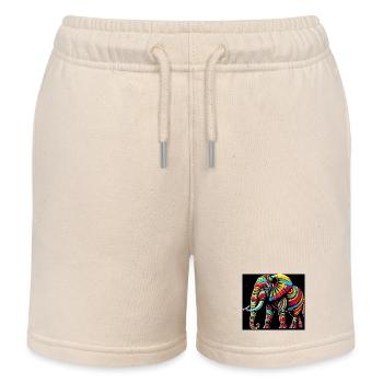 Elefant Pop Art - Kinder Organic Joggingshorts Mini Bolter von Stanley/Stella - Natur - Vorne
