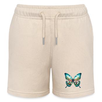 Fleurs papillon tulipes tulipe - Short de jogging enfant bio Stanley/Stella - écru doux - Devant