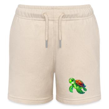 Turtle - Kids Organic Sweat Shorts by Stanley/Stella - soft Ecru - Front
