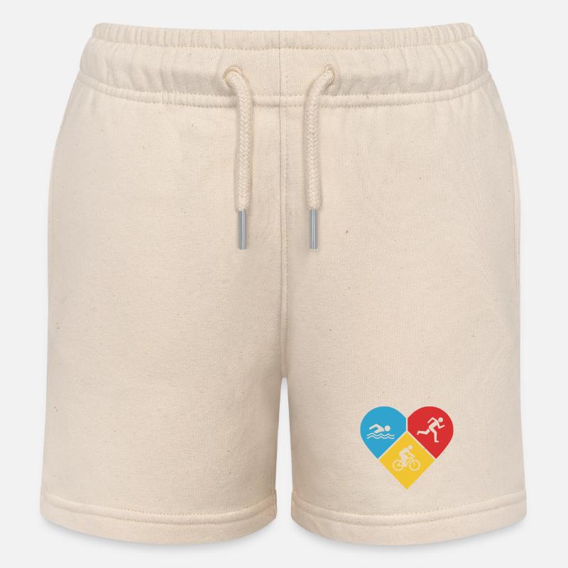 J’adore le triathlon - Short de jogging enfant bio Stanley/Stella - écru doux