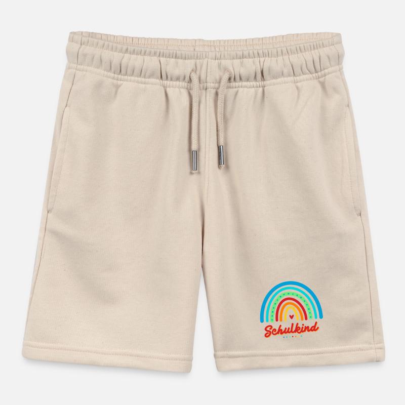 Schulkind bunter Retro Regenbogen Einschulung Kinder Organic Joggingshorts Mini Bolter von Stanley/Stella