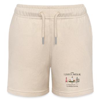 IJsselmeer Urk, Den Oever, Enkhuizen Hand drawing - Kids Organic Sweat Shorts by Stanley/Stella - soft Ecru - Front
