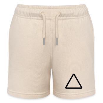 Construction Site, Warning Sign Template, Danger Warning - Kids Organic Sweat Shorts by Stanley/Stella - soft Ecru - Front