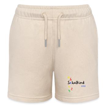 Schoolchild ABC 123 with year 2025 - Kids Organic Sweat Shorts by Stanley/Stella - soft Ecru - Front