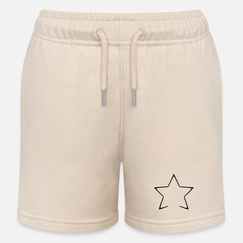 Celestial Starry Night Pattern Shirt - Kids Organic Sweat Shorts by Stanley/Stella - soft Ecru
