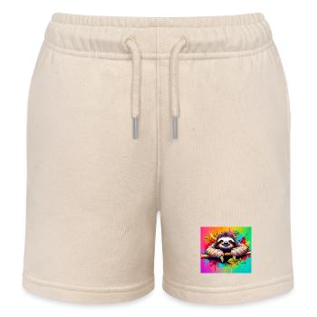 Faultier - Kinder Organic Joggingshorts Mini Bolter von Stanley/Stella - Natur - Vorne