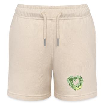 Herz aus vierblättrigem Klee - Hufeisen für Glück - Kinder Organic Joggingshorts Mini Bolter von Stanley/Stella - Natur - Vorne