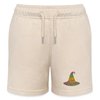 Regenbogen Glitzer Hexenhut - Kinder Organic Joggingshorts Mini Bolter von Stanley/Stella - Natur - Vorne
