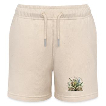 Livre fleuri - Short de jogging enfant bio Stanley/Stella - écru doux - Devant