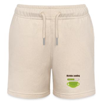 Matcha Loading - Kids Organic Sweat Shorts by Stanley/Stella - soft Ecru - Front
