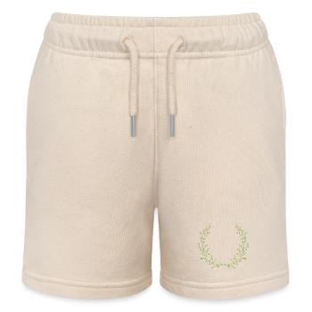 Zarter Halbkranz aus grünen Zweigen – Naturmotiv - Kinder Organic Joggingshorts Mini Bolter von Stanley/Stella - Natur - Vorne