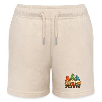 Weihnachtsgnom Trio mit Leckereien - Kinder Organic Joggingshorts Mini Bolter von Stanley/Stella - Natur - Vorne