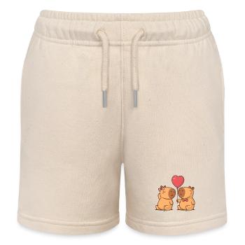 Capybara-Paar - Kinder Organic Joggingshorts Mini Bolter von Stanley/Stella - Natur - Vorne