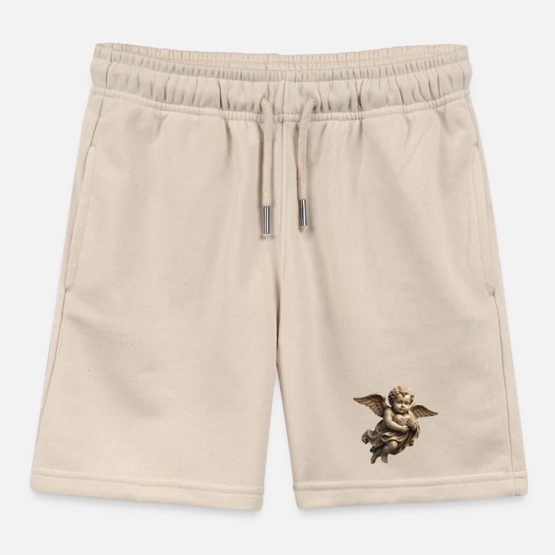 CUPID CHERUB #1 - peace & love Kids Organic Sweat Shorts by Stanley/Stella