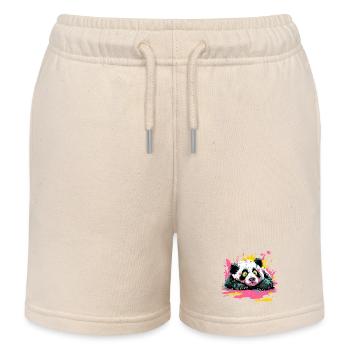 Panda Splash Peinture Pop Art Splash - Short de jogging enfant bio Stanley/Stella - écru doux - Devant