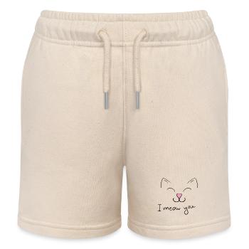 Ich miaue dich - Kinder Organic Joggingshorts Mini Bolter von Stanley/Stella - Natur - Vorne