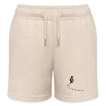 Penguin Mais pourquoi le mème des montagnes antarctiques Backprint - Short de jogging enfant bio Stanley/Stella - écru doux - Devant