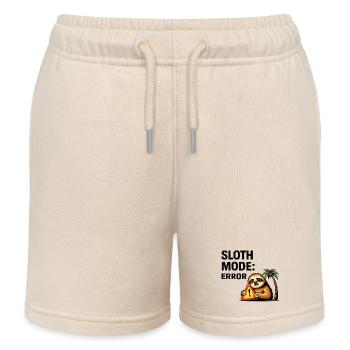 Sloth Mode Error - Kids Organic Sweat Shorts by Stanley/Stella - soft Ecru - Front