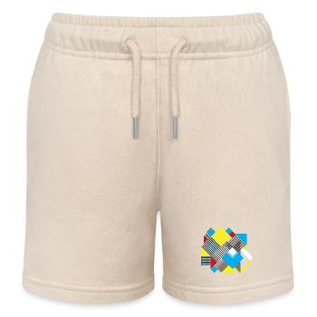 Geometrische Farbquadrat-Komposition - Kinder Organic Joggingshorts Mini Bolter von Stanley/Stella - Natur - Vorne