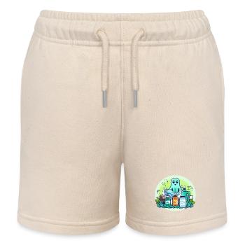 Grüner Reinigungsgeist Cartoon - Kinder Organic Joggingshorts Mini Bolter von Stanley/Stella - Natur - Vorne