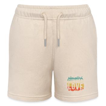 Sommerliebe im Retro Grunge - Kinder Organic Joggingshorts Mini Bolter von Stanley/Stella - Natur - Vorne