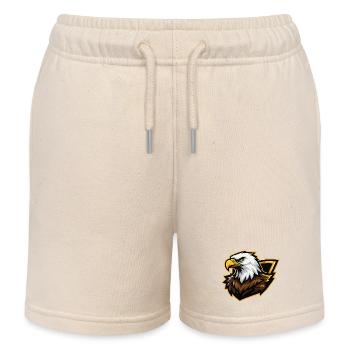 Eagle with Gold Accent Comic - Kids Organic Sweat Shorts by Stanley/Stella - soft Ecru - Front