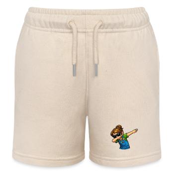 Dabbing Kindergarten Teacher - Kids Organic Sweat Shorts by Stanley/Stella - soft Ecru - Front