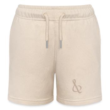 Brauner Ampersand im Punktmuster - Kinder Organic Joggingshorts Mini Bolter von Stanley/Stella - Natur - Vorne