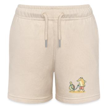 Delfin geht Gassi mit Schildkröte - Kinder Organic Joggingshorts Mini Bolter von Stanley/Stella - Natur - Vorne