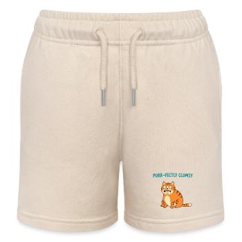 Purrfekt Ungeschickte Katze - Kinder Organic Joggingshorts Mini Bolter von Stanley/Stella - Natur - Vorne