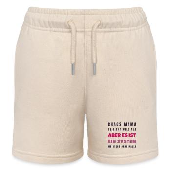Chaos Mama Es ist ein System - Lustig Geschenk - Kinder Organic Joggingshorts Mini Bolter von Stanley/Stella - Natur - Vorne