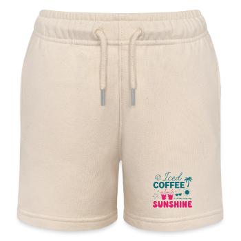 Iced Coffee & Sunshine: Summer Vibes - Kids Organic Sweat Shorts by Stanley/Stella - soft Ecru - Front