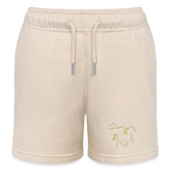 Isi Pisi Lemon Squeezi - Lemon - by Maison Bichon - Kids Organic Sweat Shorts by Stanley/Stella - soft Ecru - Front
