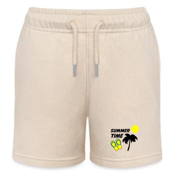 Beach flip-flops in the sunlight - Kids Organic Sweat Shorts by Stanley/Stella - soft Ecru - Front