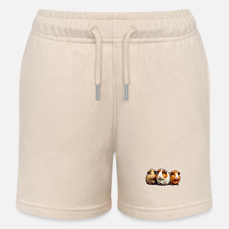 Trois mignons cochons d’Inde - Short de jogging enfant bio Stanley/Stella - écru doux