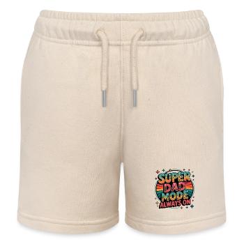 Super Dad Mode Super Dad Mode Always On - Kids Organic Sweat Shorts by Stanley/Stella - soft Ecru - Front