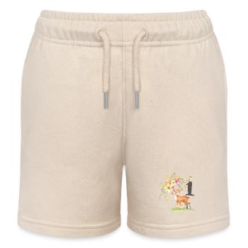 1st birthday, first, one, birthday, forest animals - Kids Organic Sweat Shorts by Stanley/Stella - soft Ecru - Front