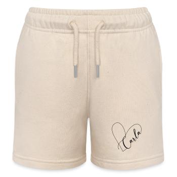Carla Name Herzlinie - Kinder Organic Joggingshorts Mini Bolter von Stanley/Stella - Natur - Vorne