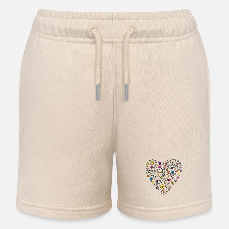 Cœur - Short de jogging enfant bio Stanley/Stella - écru doux