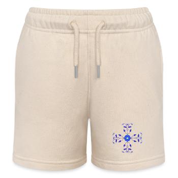 Blaue Blume Kross - Kinder Organic Joggingshorts Mini Bolter von Stanley/Stella - Natur - Vorne