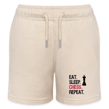 Eat Sleep Echecs Repeat - King - Short de jogging enfant bio Stanley/Stella - écru doux - Devant
