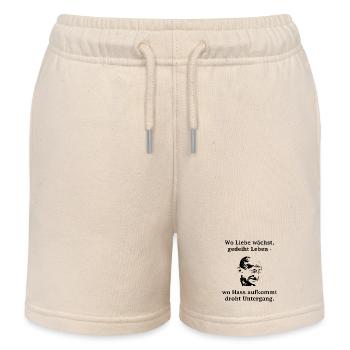 wo liebe wächst gedeiht leben schwarz - Kinder Organic Joggingshorts Mini Bolter von Stanley/Stella - Natur - Vorne