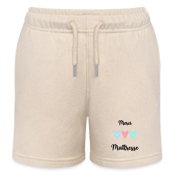 MERCI. MERCI MAÎTRESSE. CADEAU MAÎTRESSE. VACANCES - Short de jogging enfant bio Stanley/Stella - écru doux - Devant
